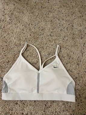 Nike Women's white & Gray Strappy Sports Bralette